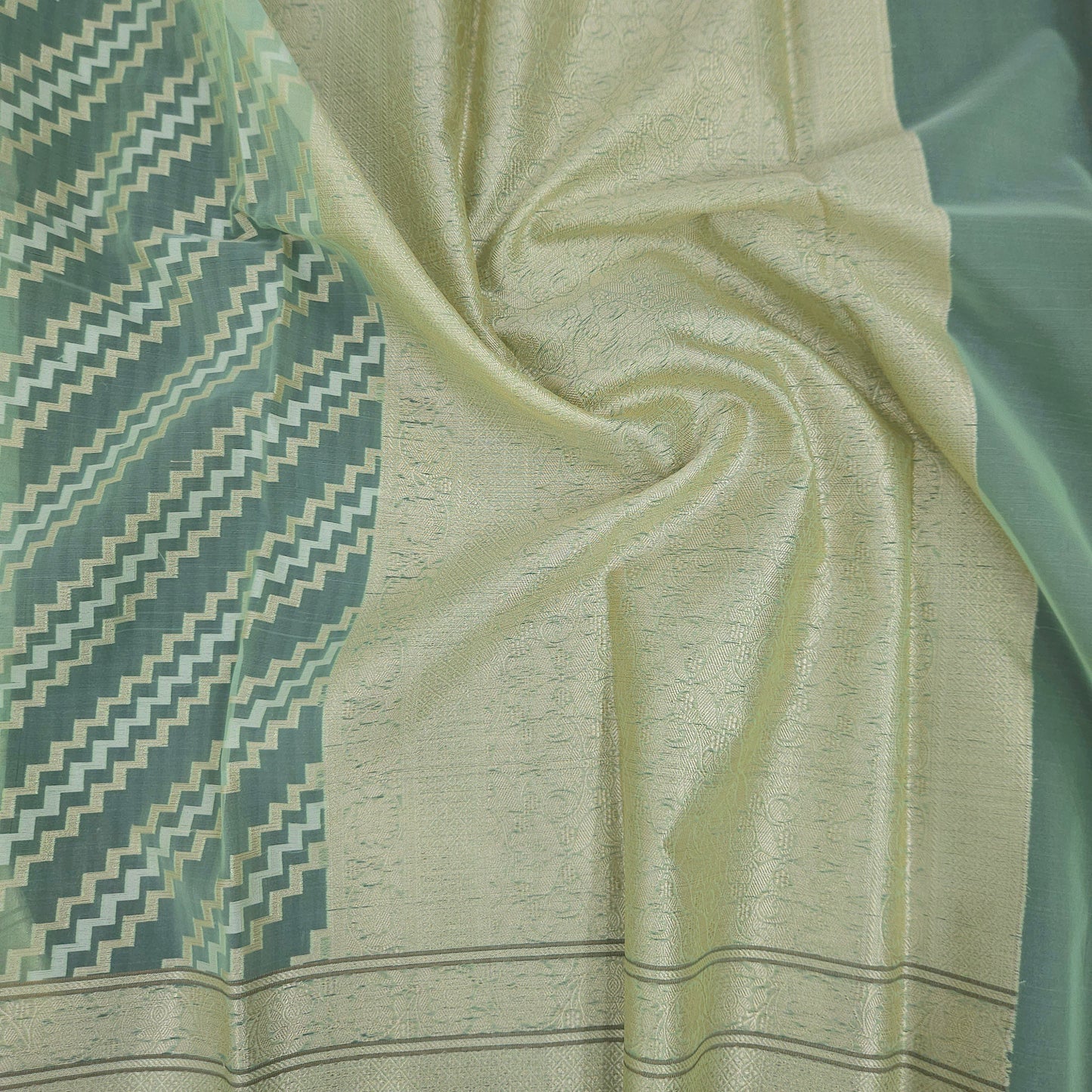 Sea Green Kohra Saree