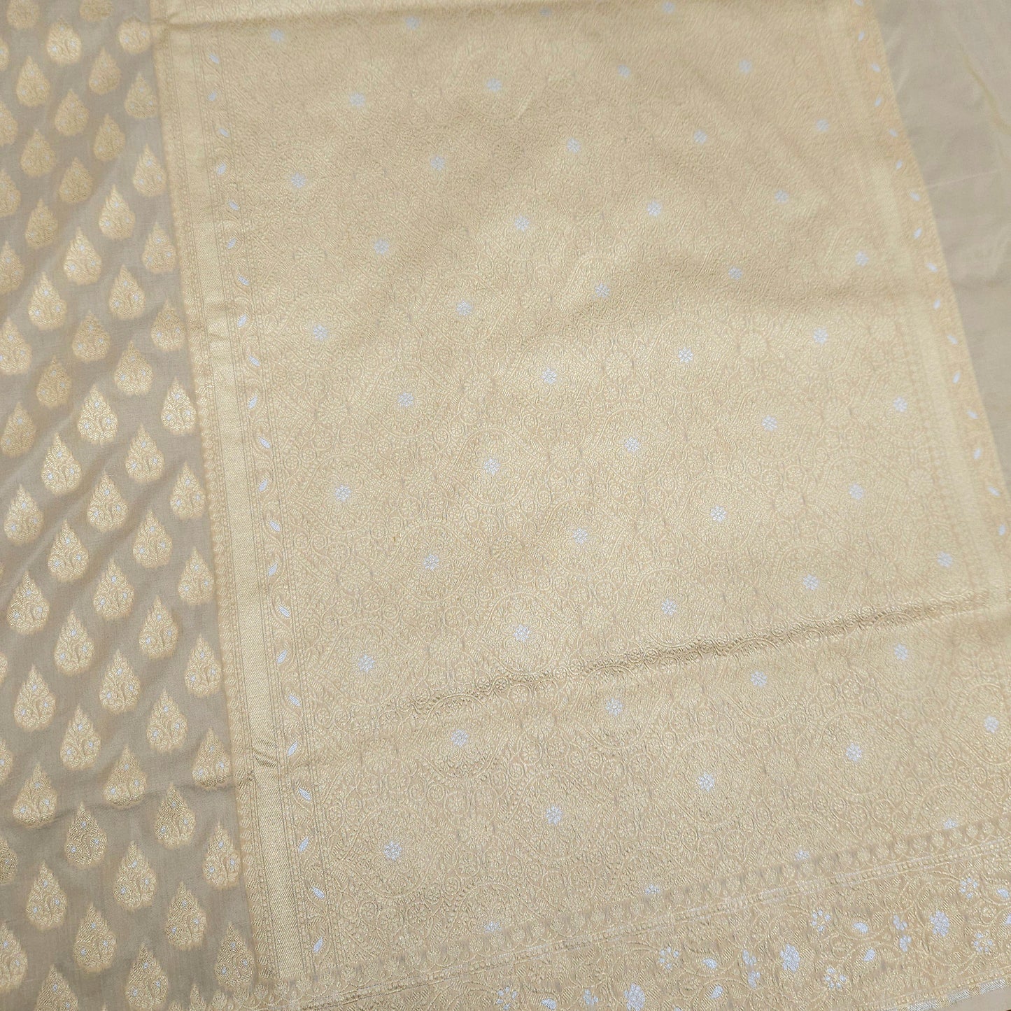 Off White Pure Silk Saree