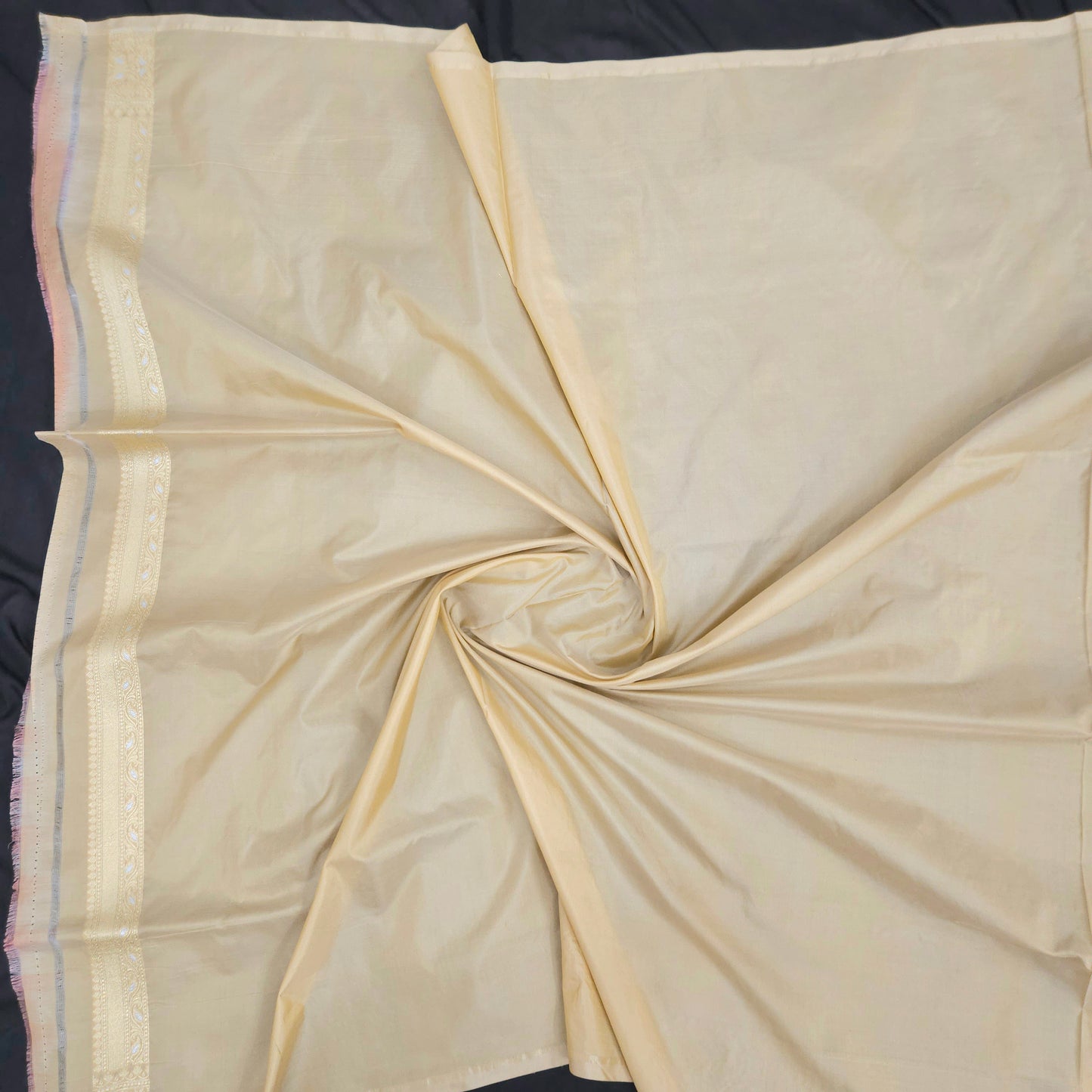 Off White Pure Silk Saree