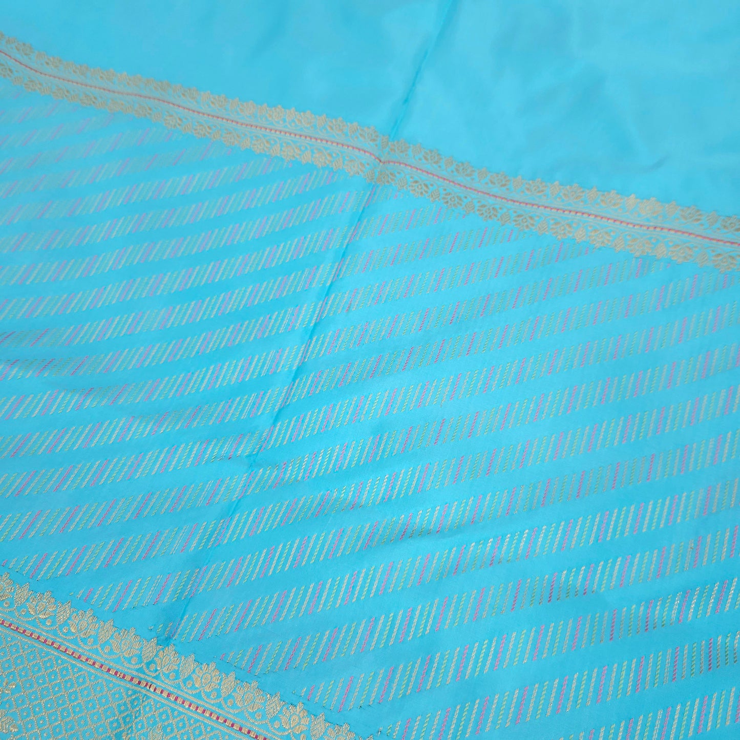 Firozi Blue Pure Silk Saree