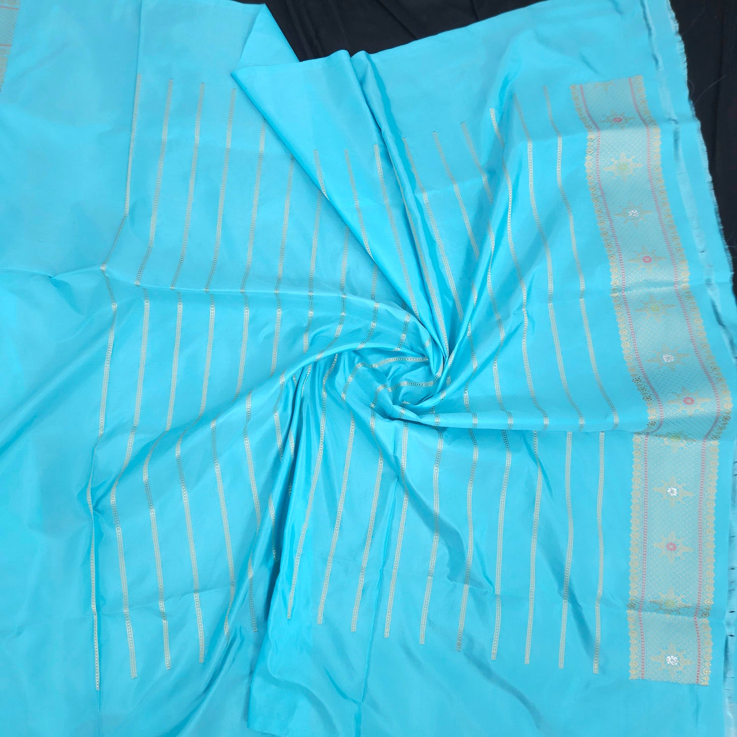 Firozi Blue Pure Silk Saree