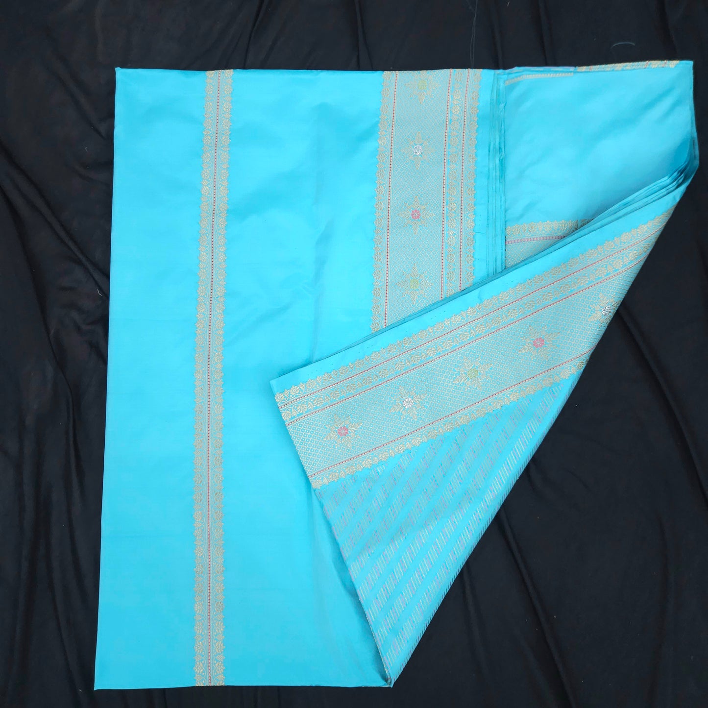 Firozi Blue Pure Silk Saree